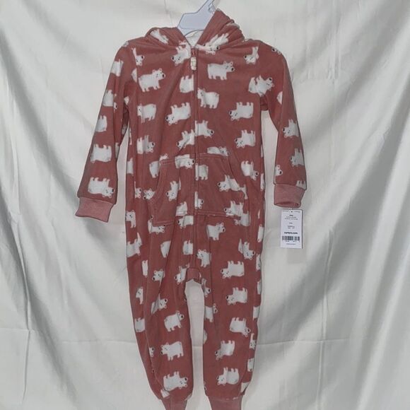 Polar Bear Fleece Jumpsuit Onepiece New! - Picture 1 of 3
